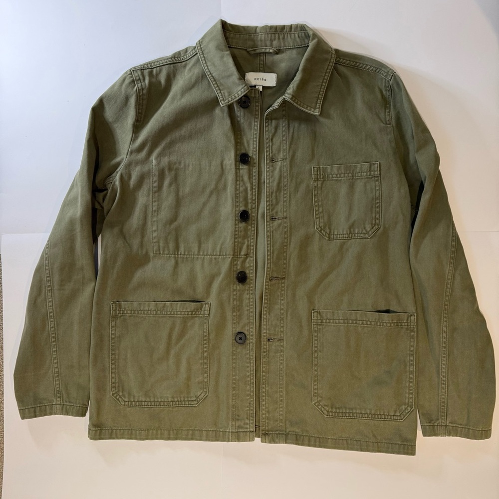 Reiss khaki green utility jacket in EUC